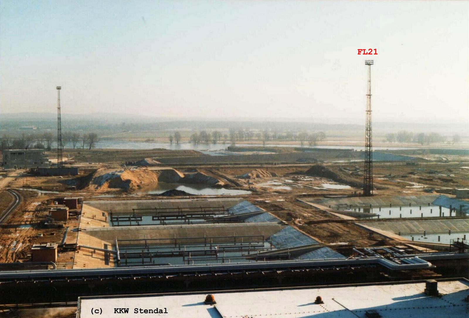  KKW Stendal, Baustelle 1990, Sicheres Nebenkühlwasser, Sprühteiche 