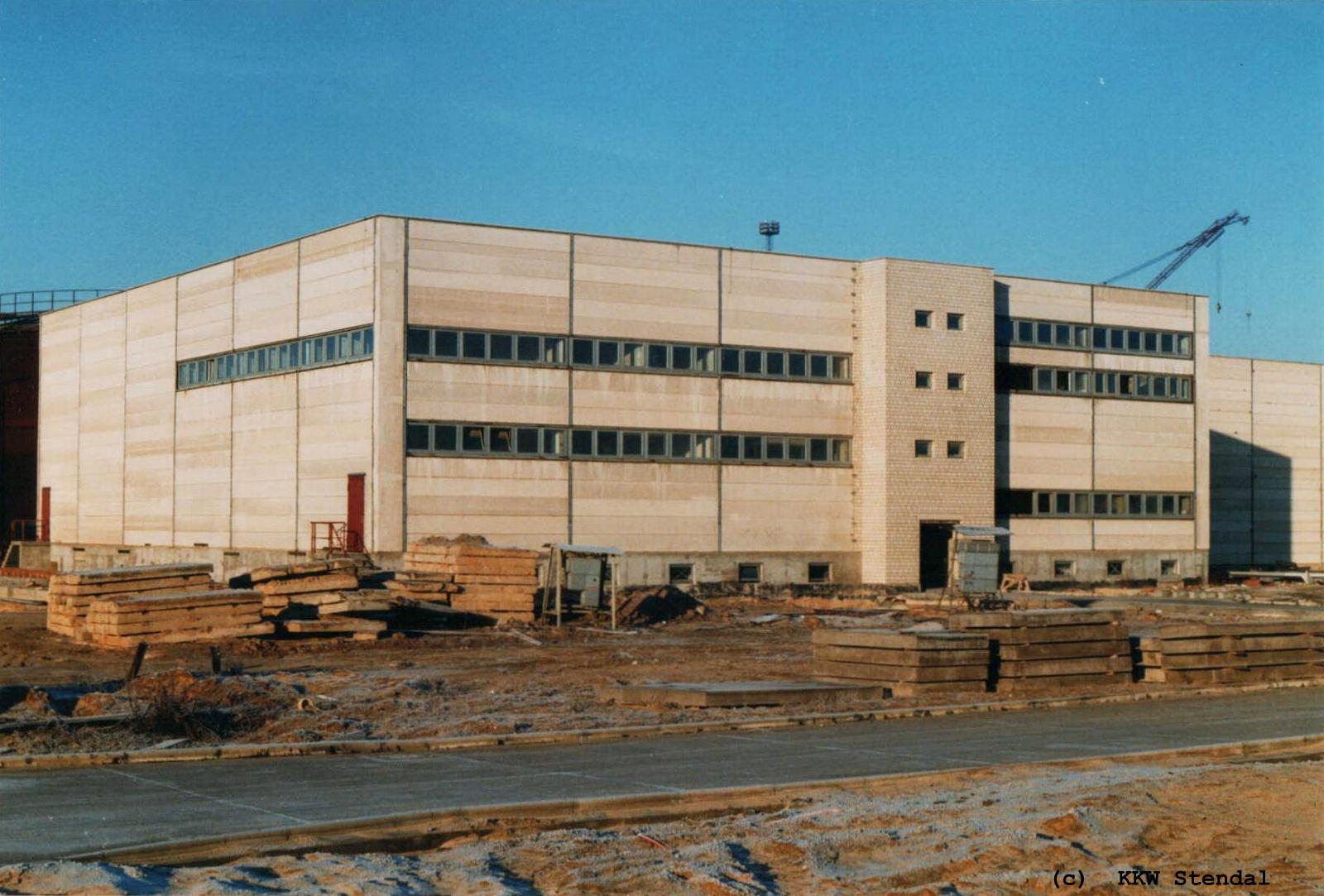  KKW Stendal, Baustelle 1990, Geschobau Zusatzspeisewasseraufbereitung 