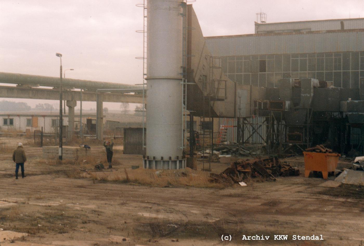  DDR KKW Stendal, Baustelle 1991, Rckbau, Heizwerk 